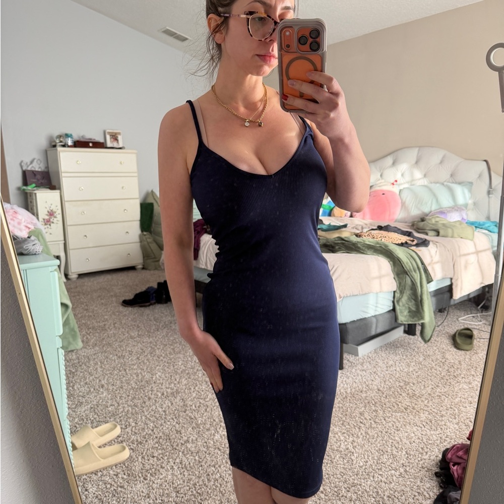 PrettyLittleThing Midnight Blue Midi Dress
